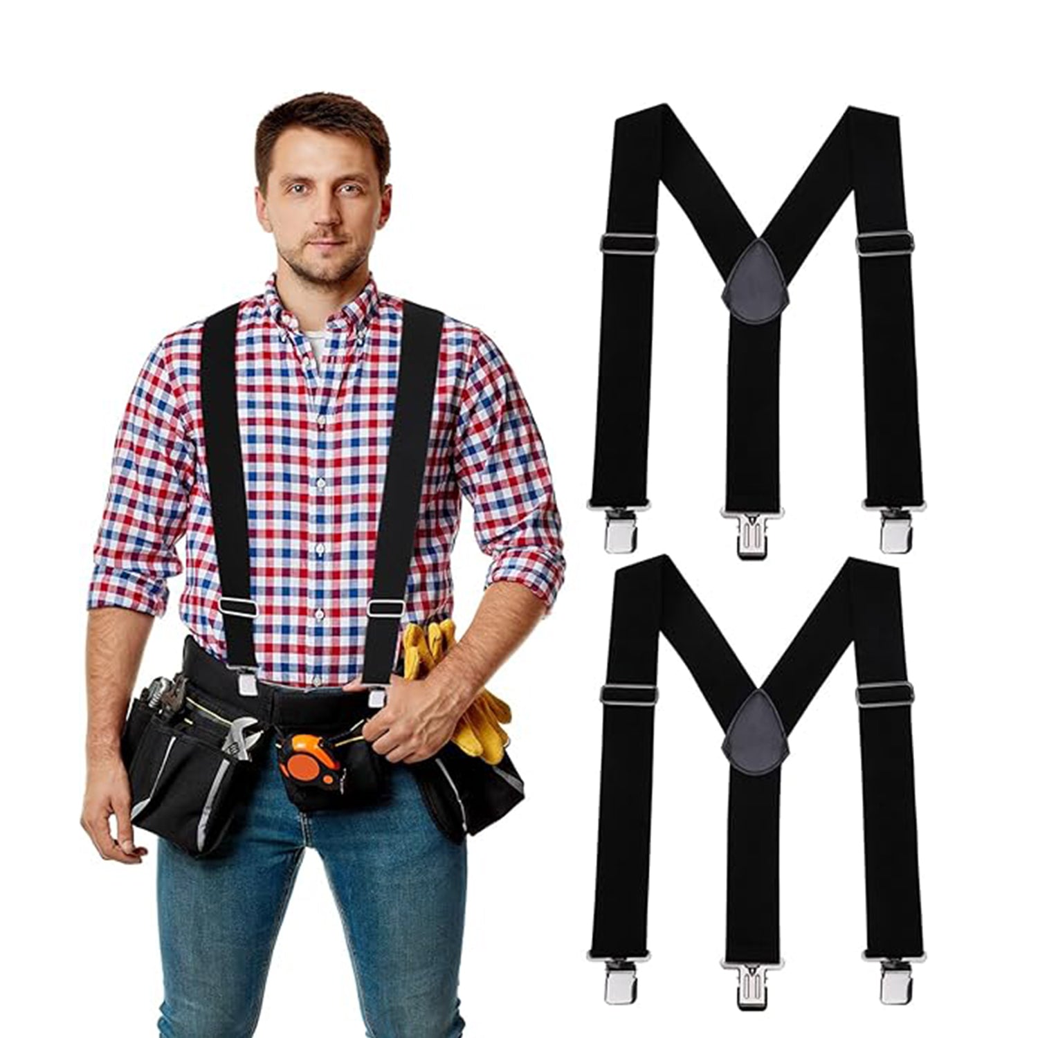 2 PCS Tool Suspenders for Men