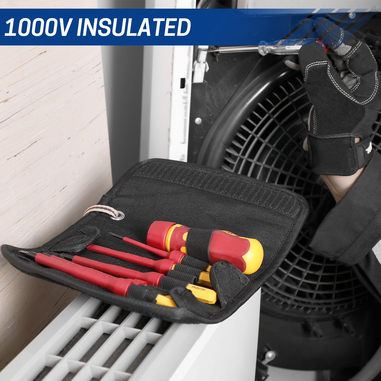 1000V Insulated Screwdrivers Set with Pouch