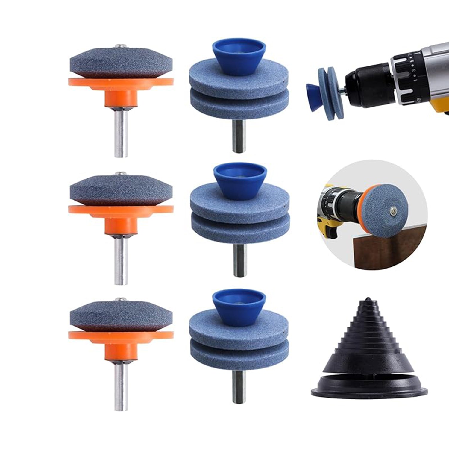 7 PCS Lawn Mower Blade Sharpener and Blade Balancer