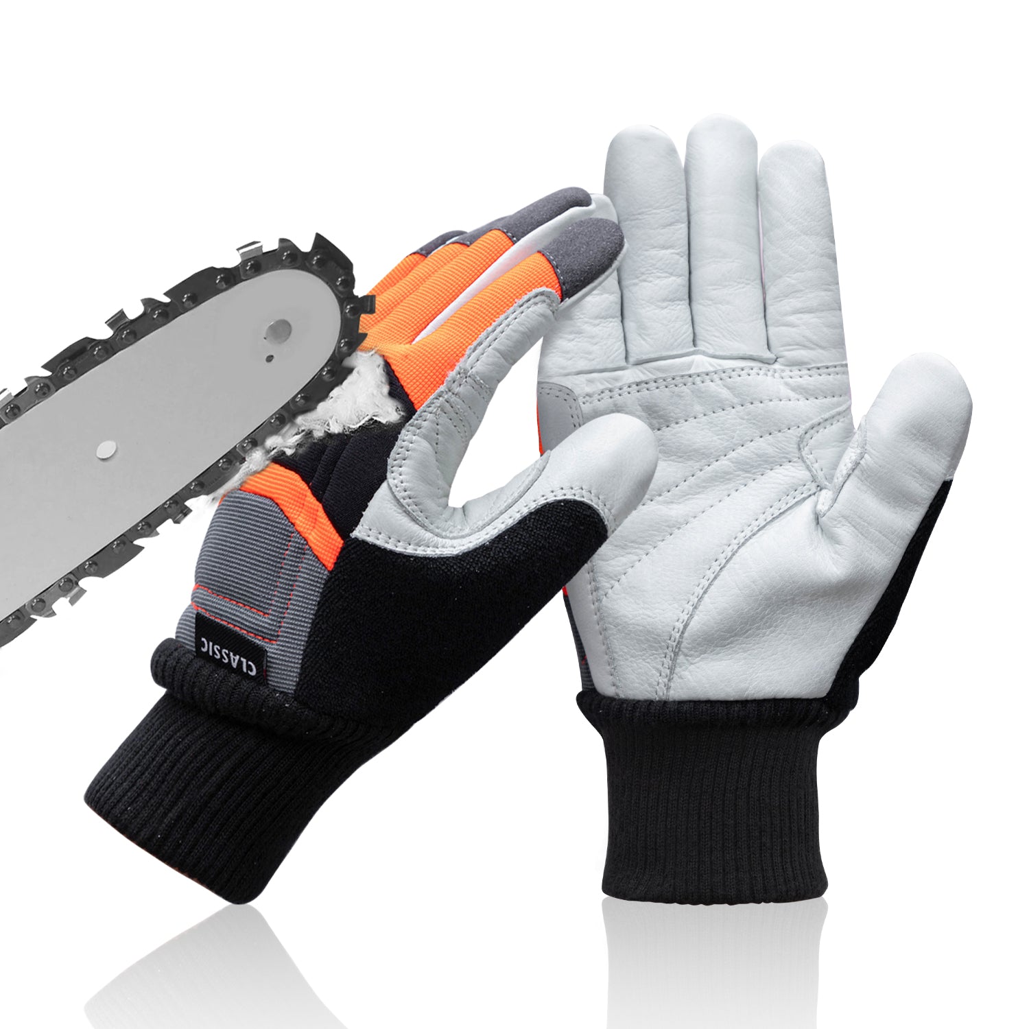 Professional Leather Chainsaw Gloves