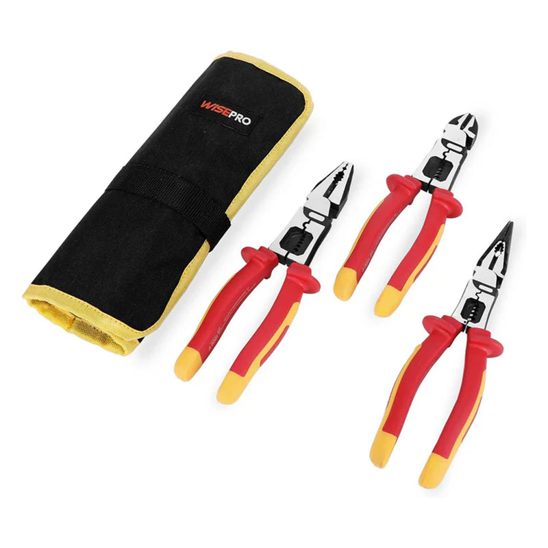 02 1000V 3 PCS INSULATED PLIERS SET with POUCH